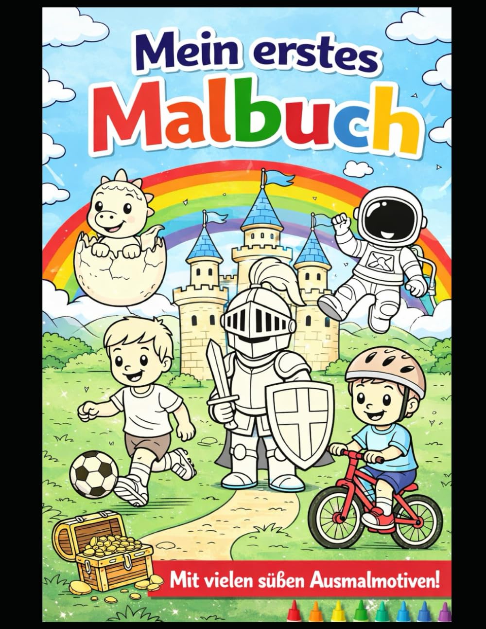 Mein erstes großes Malbuch – Fahrzeuge, Dinos & Abenteuer: Süßes Ausmalbuch für Jungen von 4–6 Jahren mit Traktor, Feuerwehr, Dinosauriern, Ritter, ... Motiven (Supercoole Abenteuer-Malbücher)