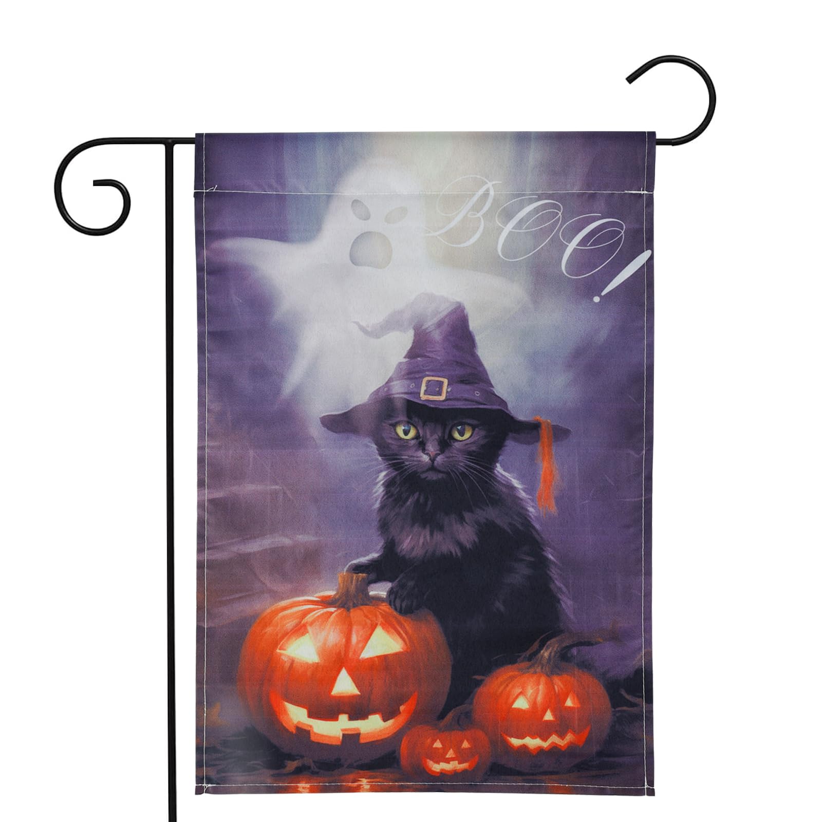 Halloween-Gartenflagge – Doppelseitig, 30,5 X 45,7 Cm, Mit Spinne, Kürbis & Katze, Wetterfest