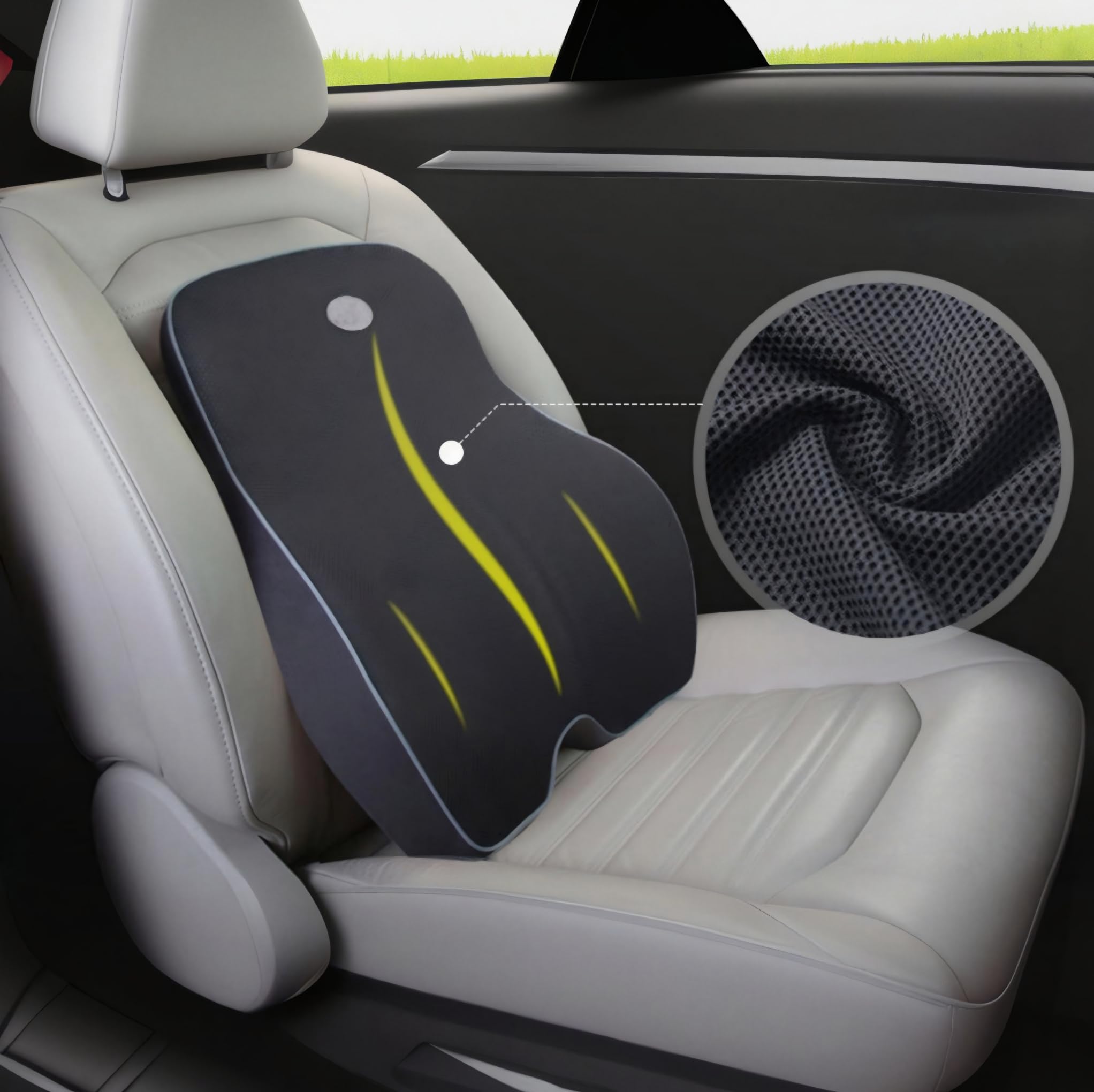SARTE Car Back Rest Support And Seat Back Cushion Lumbar Support For Car Pillow Cushion Back Rest For Chair Designed For Back Pain Relief Support With Memory Foam For Comfortable Sitting-L(Mesh Black) (B0CTXGM7YF) Amazon Price History, Amazon Price Tracker