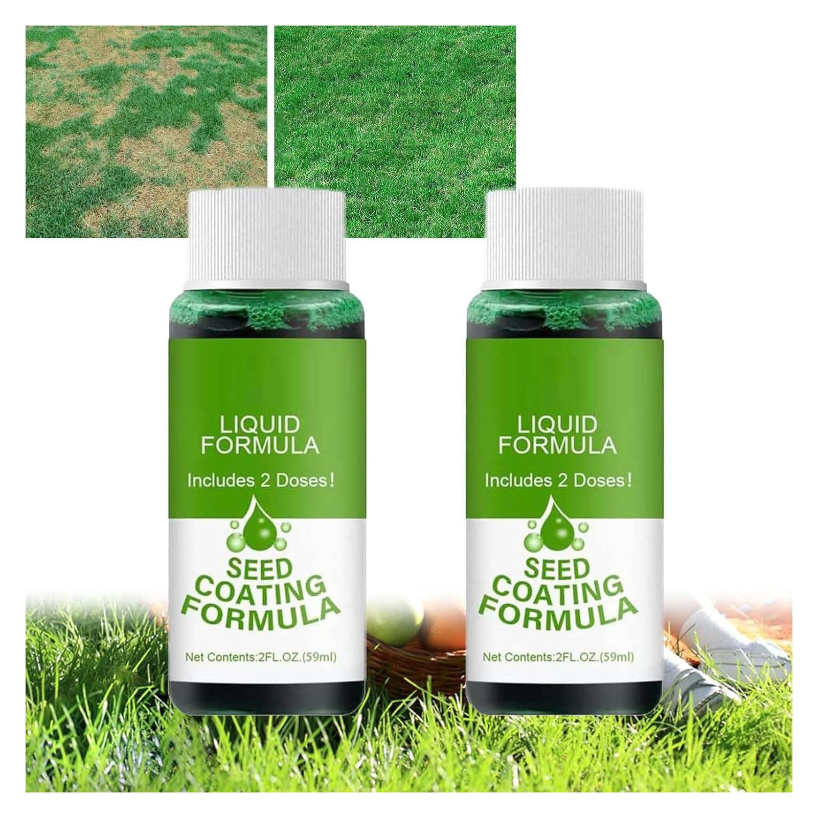Greenrevive Hydroseeding Lawn Solution, Hydroseeding Spray for Grass, Hydro Seeding for Lawns, Home Hydroseeding Kit, Liquid Grass Seed Spray for Lawn, Restoring Garden Lawn Dry Spots (2PC)