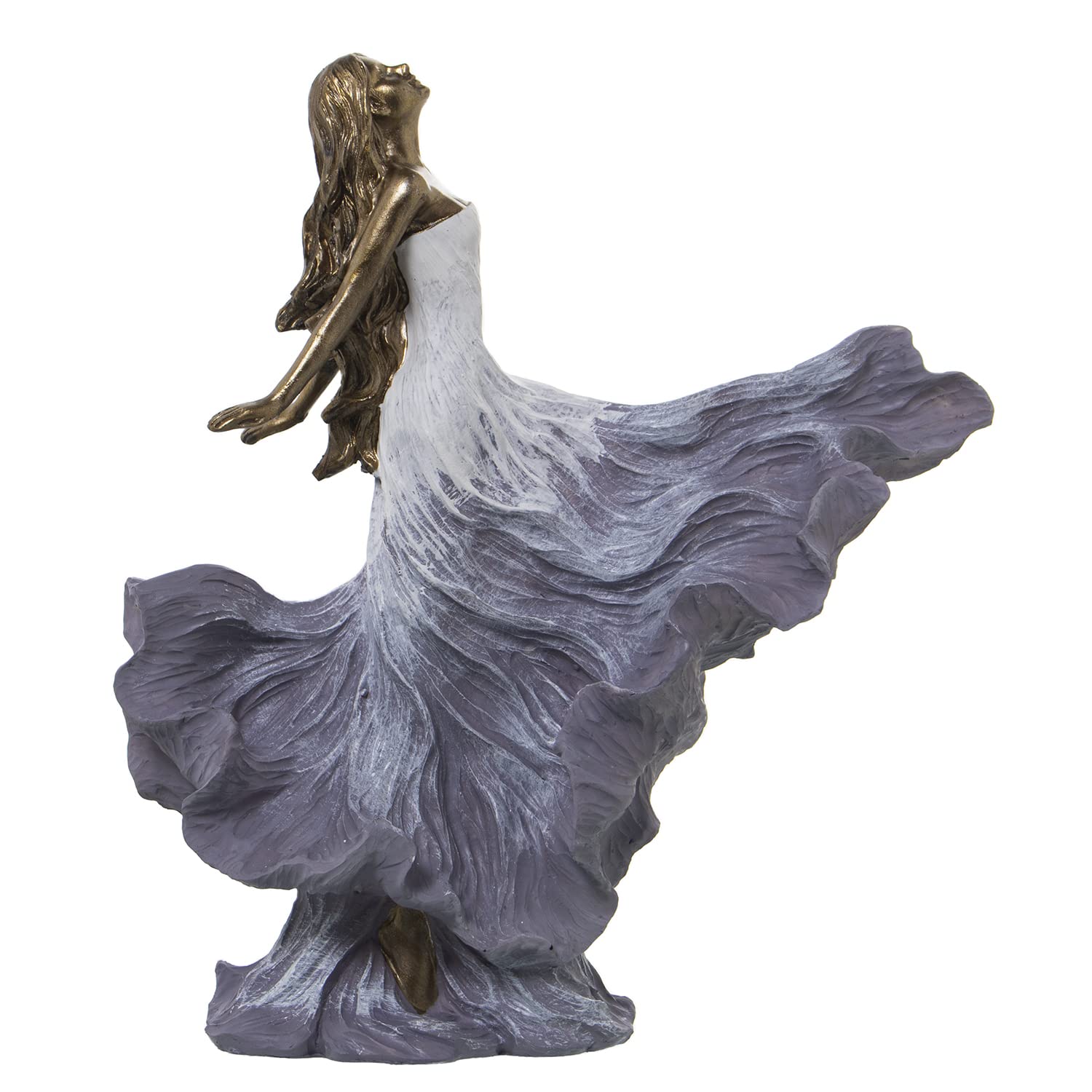 Figurine en résine dame blanche et or au design minimaliste chic