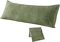 Vista 21 de WhatsBedding Juego de 2 fundas de almohada de tamaño estándar, 20 x 26 pulgadas, fundas de almohada de algodón con cierre de sobre, fundas de Beige