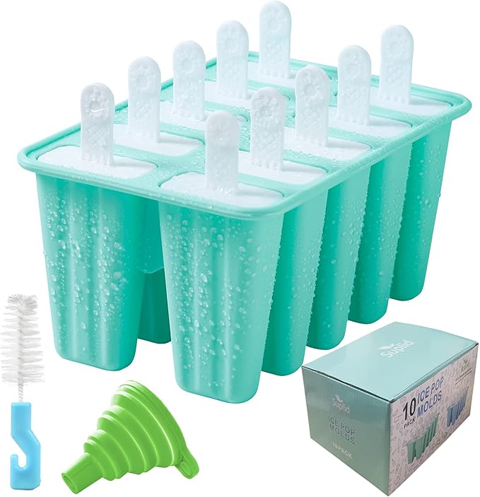 Ice Lolly Mould 10 Pieces Food Grade Silicone Popsicle Mold Easy to