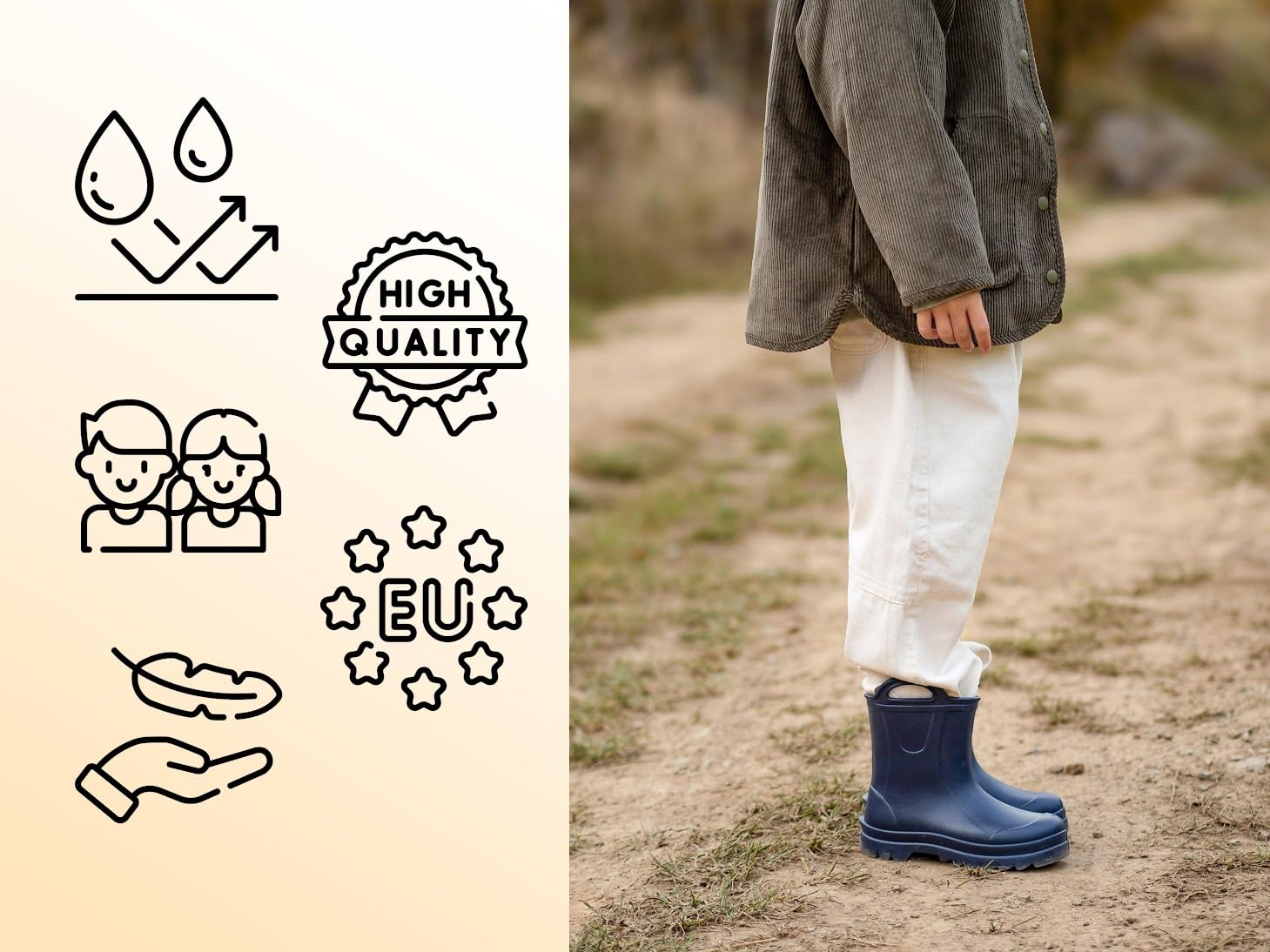 Lemigo Bottes de pluie pour enfants très légères en mousse EVA avec poignée pour garçons et filles 735 Doggy