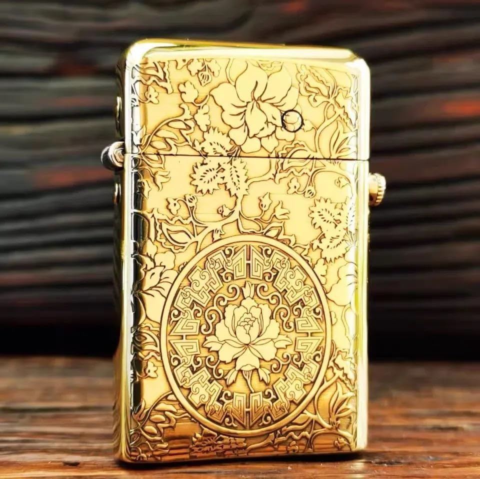 Zorro Creative Brass Kerosene Lighter, Mechanical Automatic Ejection Wheel Design, Classic Retro Style mudan