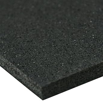 Small Parts 33-008-187-004-036 Recycled Rubber Sheet, 60 Shore A, Black, Smooth Finish, No Backing, 0.187" Thickness, 4" Width, 48" Length