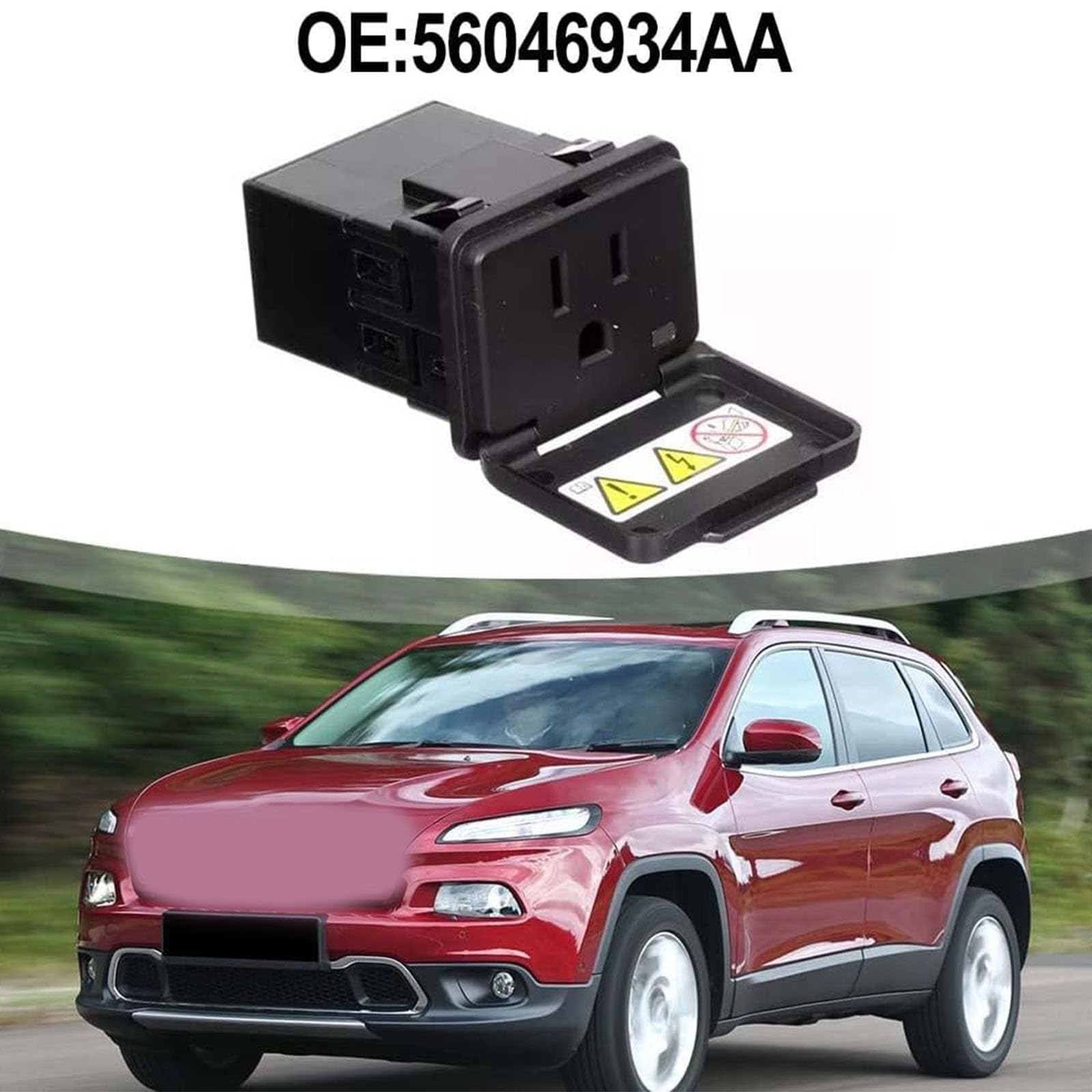 Convertitore Alimentazione per Auto in plastica Presa elettrica per Sedile Posteriore per 1500 2500 3500 4500 5500 Veicoli Viaggi in Famiglia 56046934AA Adattatore per Dispositivo Portatile