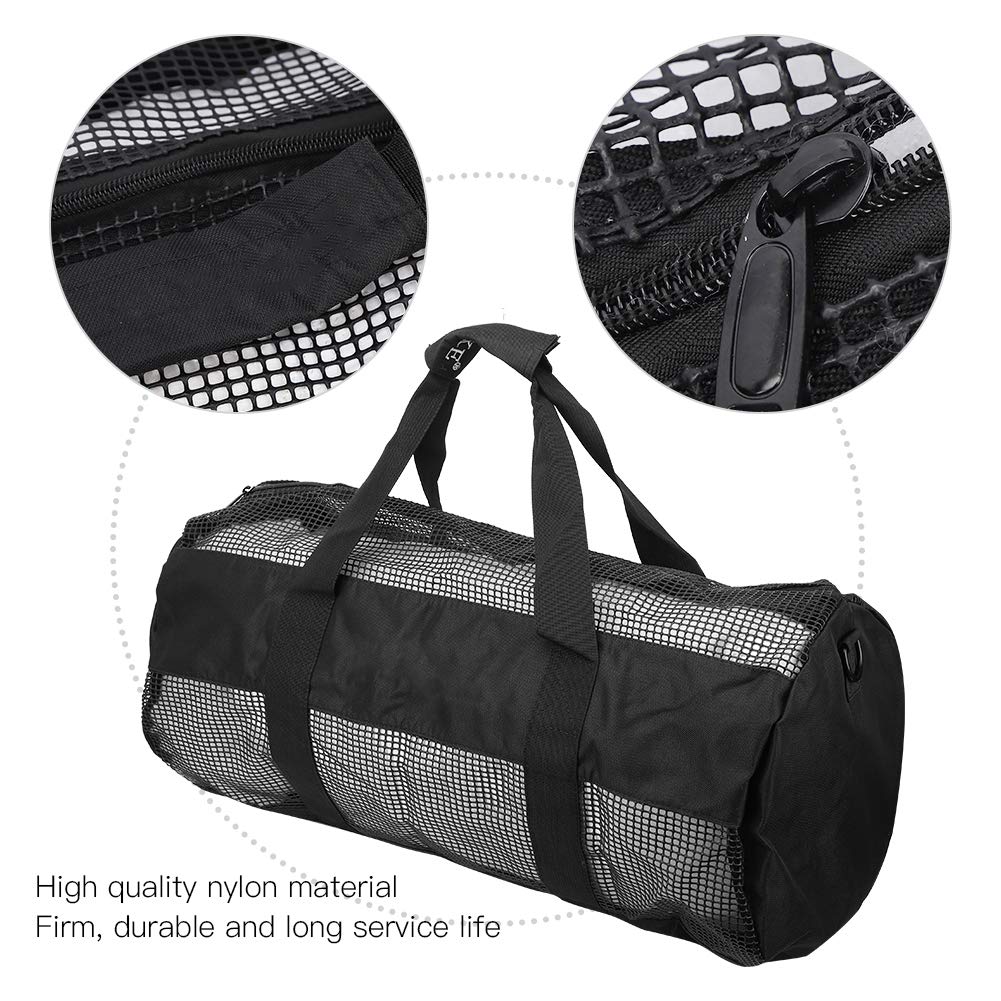 Sac De Plongée En Maille Nylon - 95x34x34 Cm - Bretelles Amovibles - Transport équipement Sport Nautique - Noir - 8