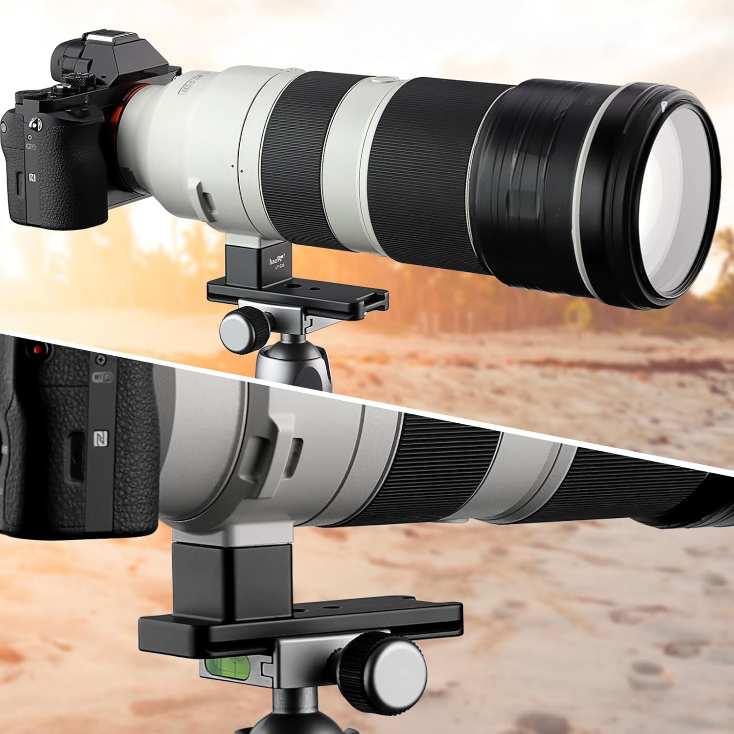 Haoge LF-S26 Lens Collar Replacement Foot for Sony FE 200-600mm f/5.6-6.3 G OSS SEL200600G 200-600 Lens Tripod Mount Ring Stand Base Built-in Arca Swiss Quick Release Plate