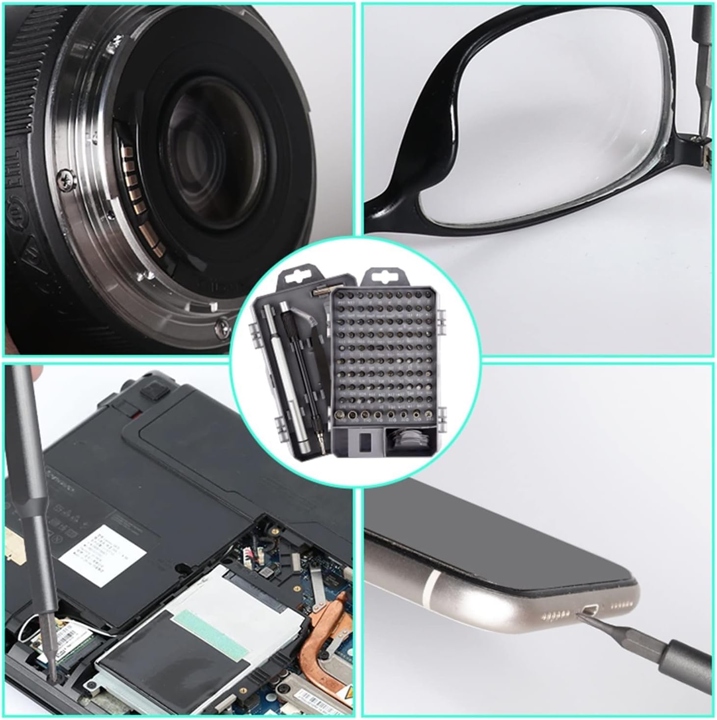 Juego de destornilladores portátiles, herramientas de reparación de precisión magnéticas, kit de destornillador hexagonal y torx, ideal para reparaciones de teléfonos móviles y relojes, incluye caja