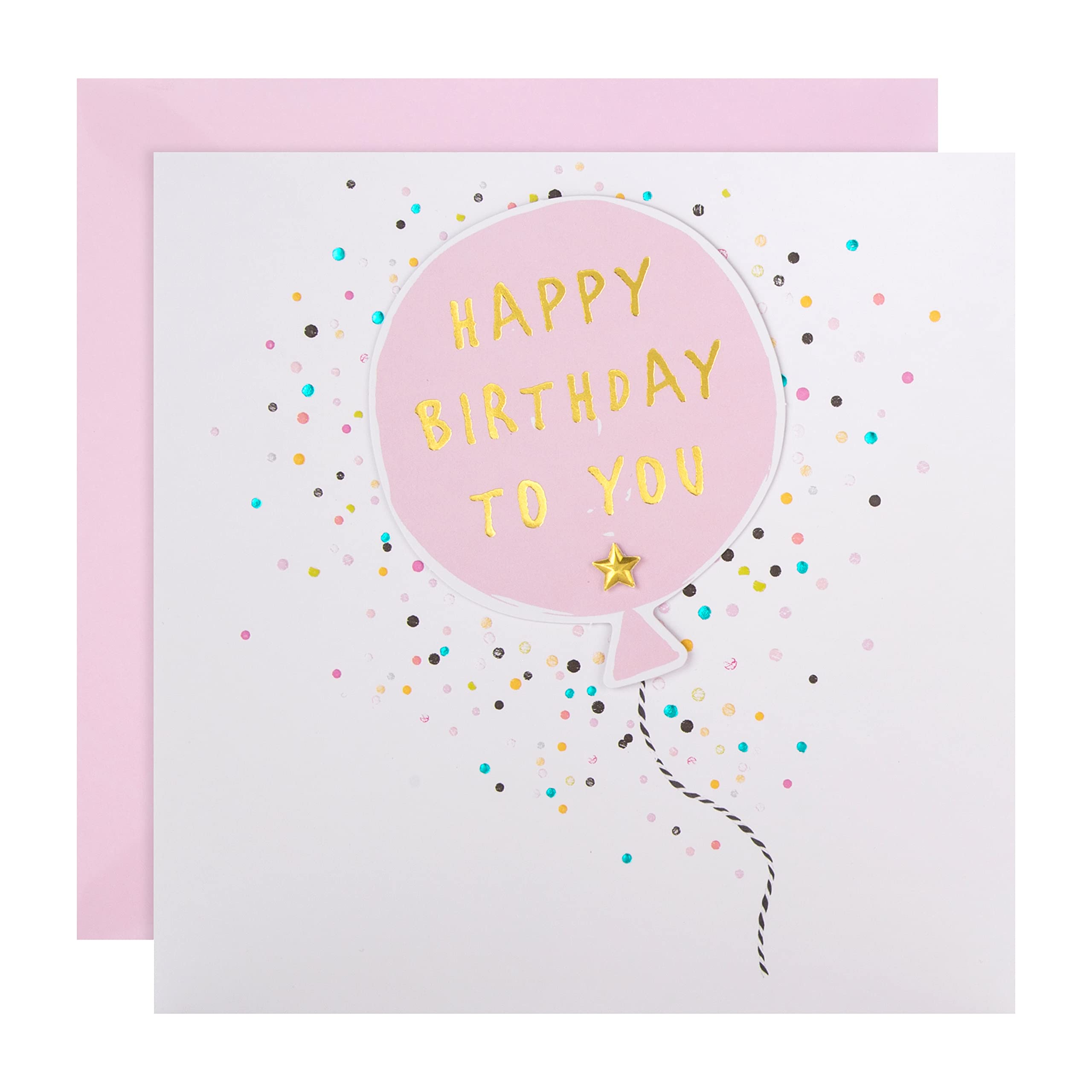 Buy Personalised Birthday Card - Sparkle Confetti Balloons And Present