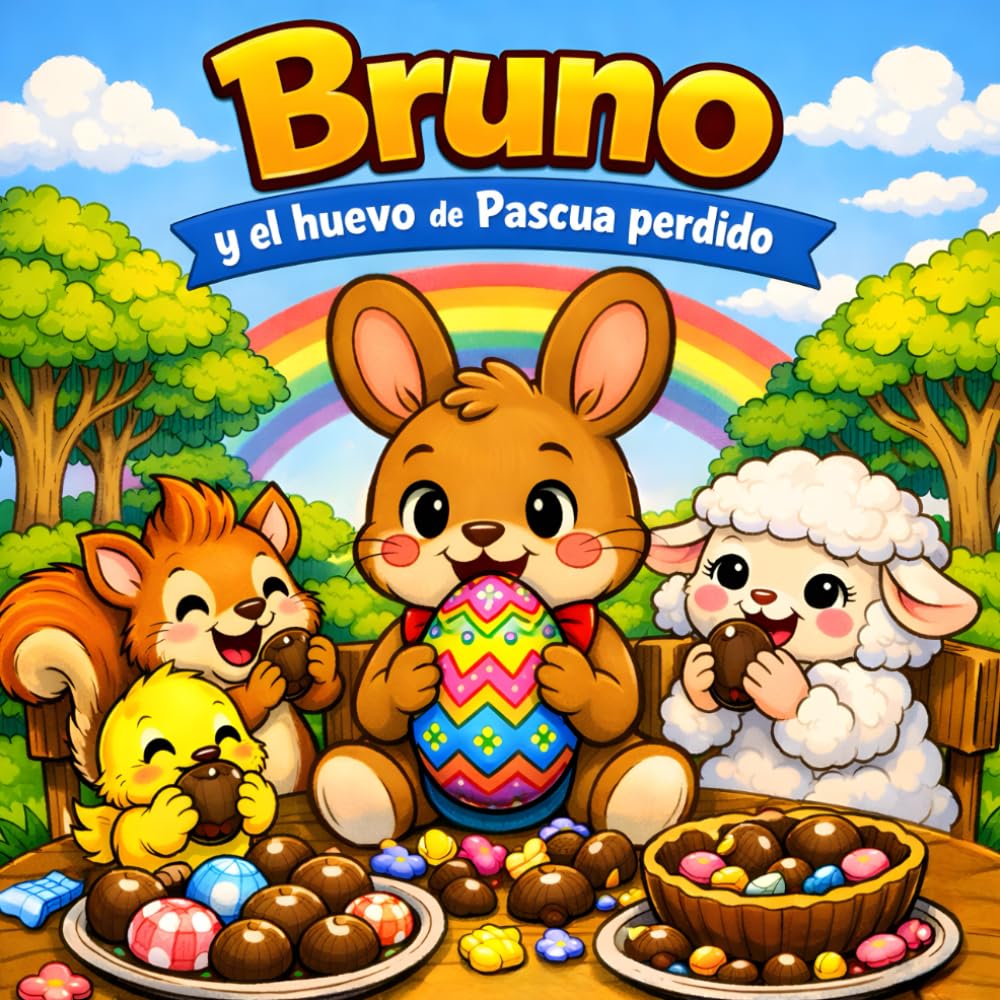 Bruno y el huevo de Pascua perdido: Cuento infantil con dibujos para colorear para primeros lectores (Las aventuras de Bruno)