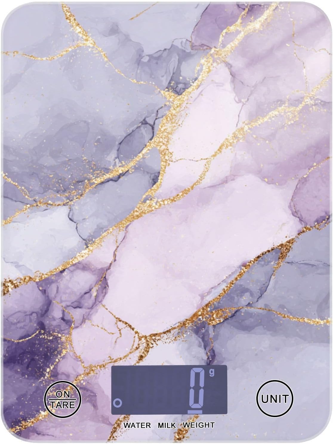 MNSRUU Food Kitchen Scale, Lavender Purple Marble Digital Food Scale, Kitchen Scales for Weight Loss/Baking/Cooking, Digital Weight Scale for Food Ounces and Grams