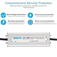 Vista 2 de Controlador LED 12V 60W Transformador impermeable CA 90-240V a CC 12V 5A Fuente de alimentación conmutada de bajo voltaje Convertidor IP67 adecuado