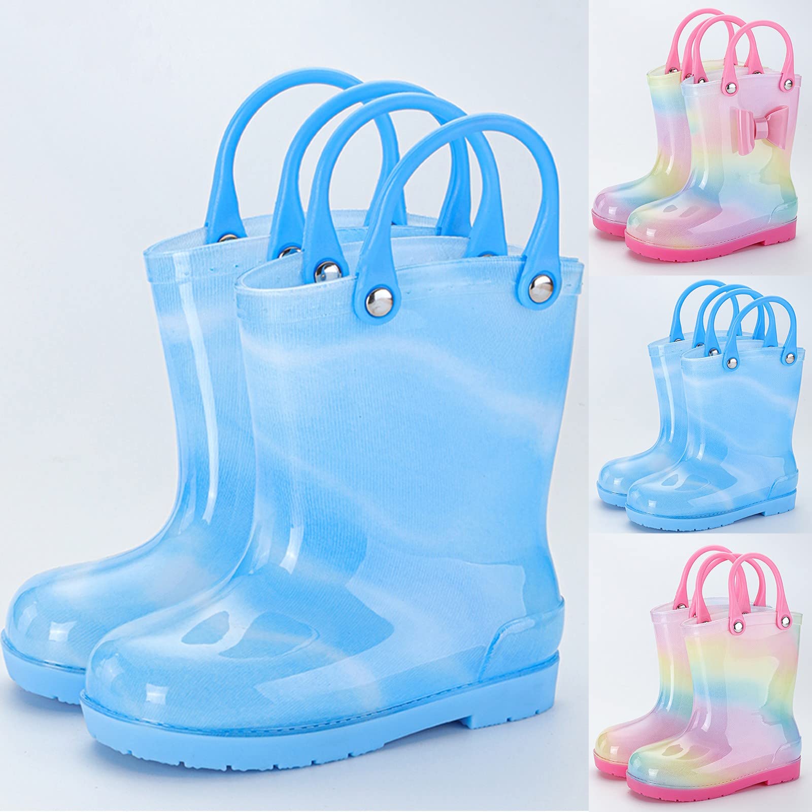 Botas de agua para niños, botas de lluvia para niños, zapatos de lluvia cómodas, botas de lluvia antideslizantes, botines impermeables para primavera y verano