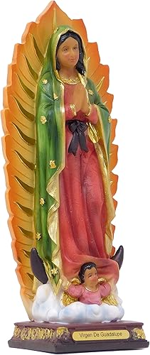 Estatua de Nuestra Señora de Guadalupe, resina finamente detallada, figura de 8 pulgadas de alto #VM-74376