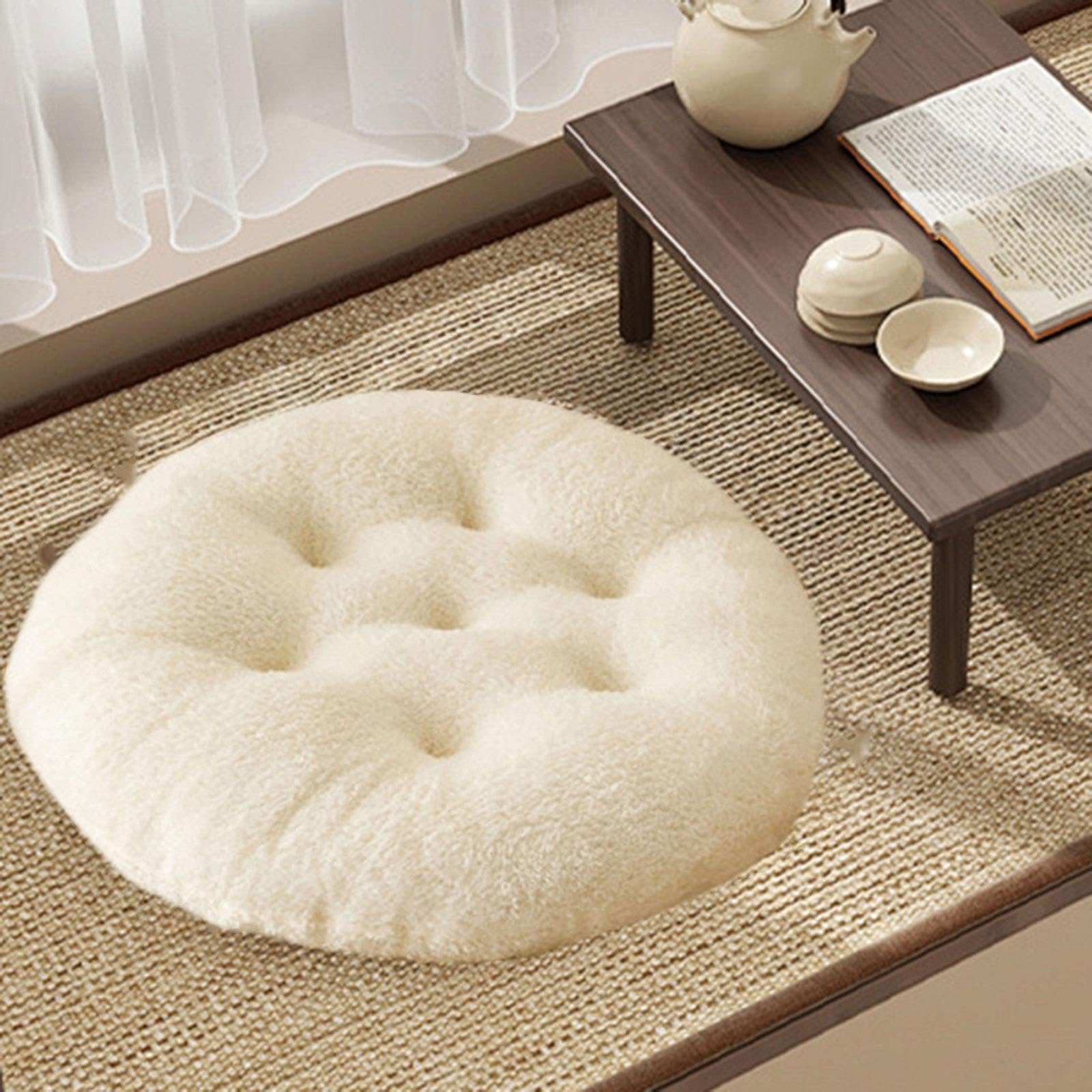Cuscino per Sedia da Esterno, 60x60 Cm, per Sedia a Dondolo, Lavabile E Rotondo, Bianco