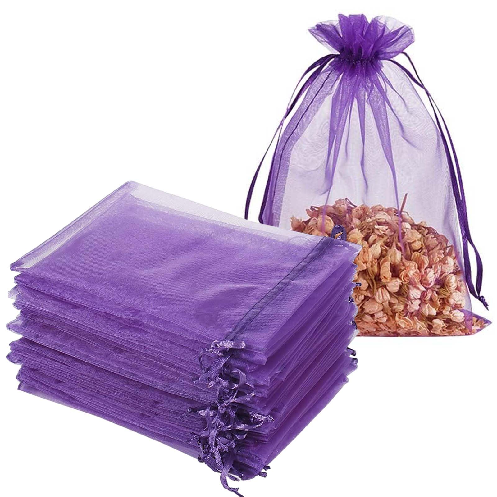 TENGWA 40 Pièces Sachet pour Lavande 7 * 9cm Pochon Sachet Organza Vide avec Cordon de Serrage Peut Contenir de Lavande et Des Épices Sac Tissu Cordon pour Chambre Armoire Voiture