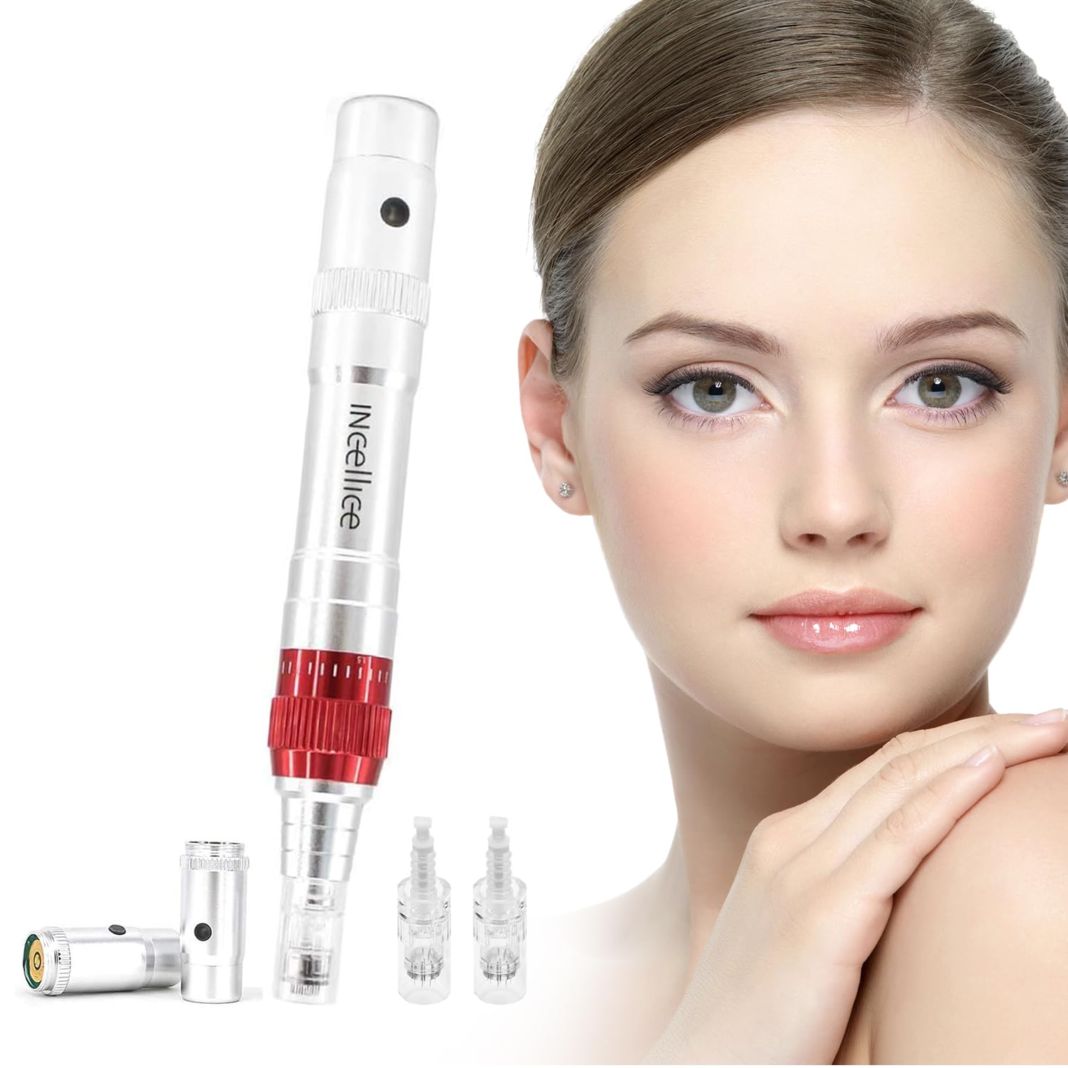 Microneedling Pen, Derma Pen for Hair and Beard Growth, Professional Microneedle Pen for Face Body Scalp, Electric Beauty Pen Skin Care for Men and Women Home Use