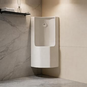 Corner-Mounted Ceramic Urinal with Automatic Sensor Flushing, Men's Adult Urinal, Intelligent Commercial Washout Urinal, Wall-Mounted Urinal for Commercial & Residential Use