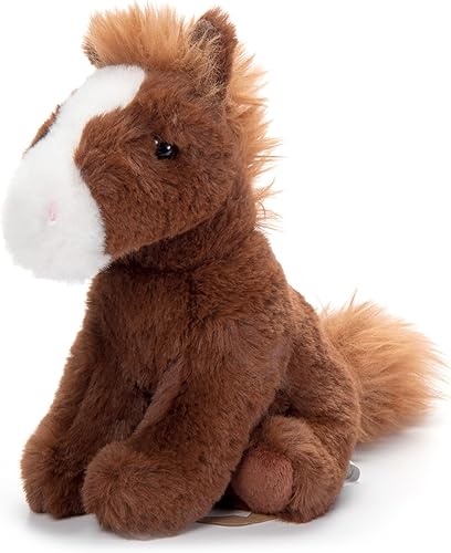 The Petting Zoo Caballo de Peluche, Regalos para Niños, Animales Salvajes Wild Onez Babiez, Juguete de Peluche de Caballo Marrón 6 pulgadas