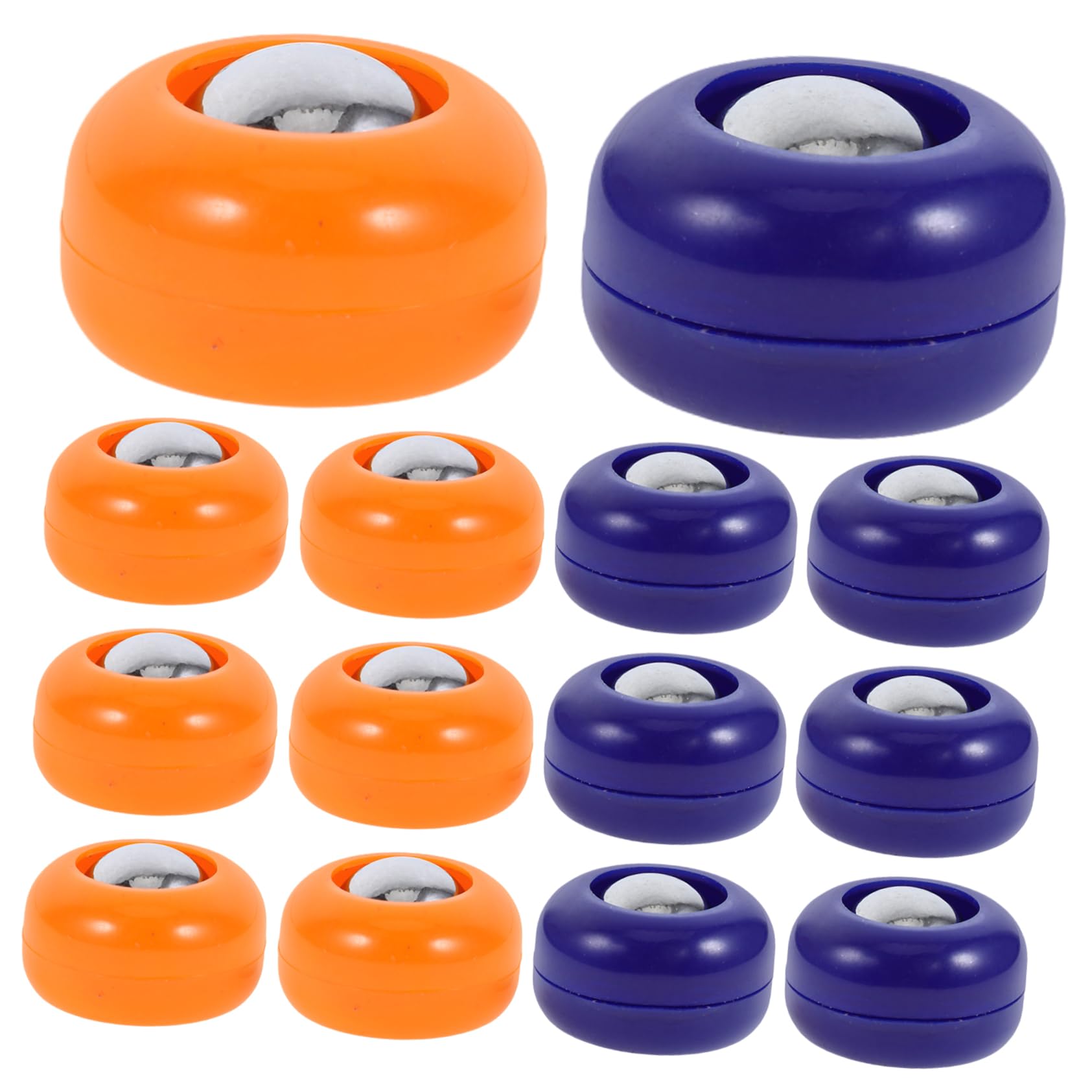 Vaguelly Mini Shuffleboard da Tavolo 20 Pezzi, Accessori in Pp per Gioco di Curling, Set Completo per Interni ed Esterni, Dischi Colorati Blu e Arancione, Attrezzatura Sportiva