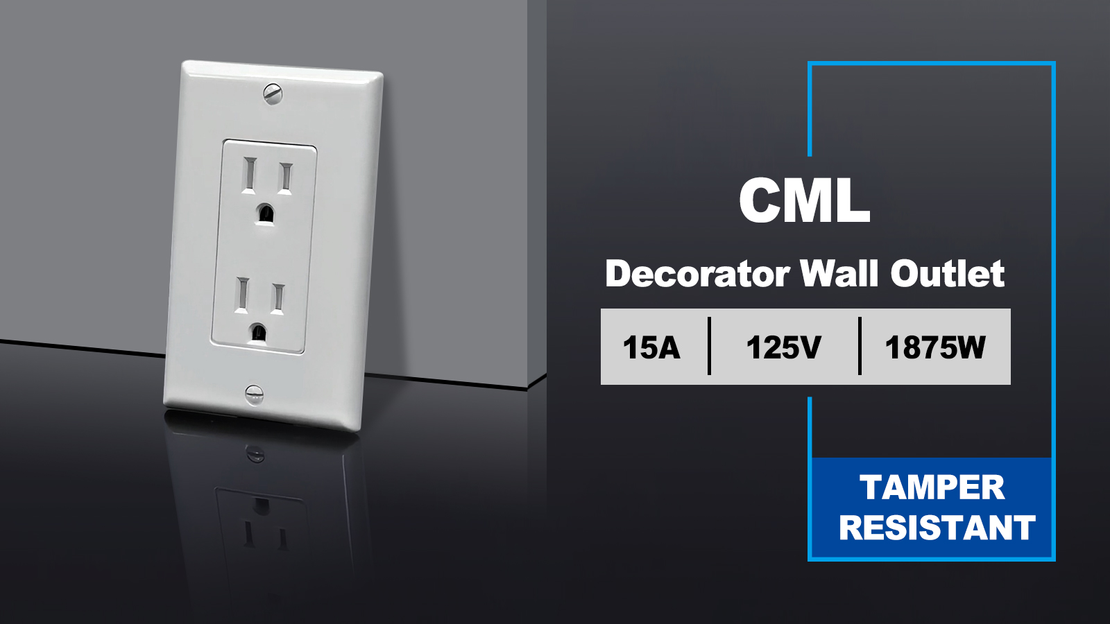 Image of CML 50 Pack 15 Amp Decorator Tamper Resistant Receptacle Outlet, UL Listed