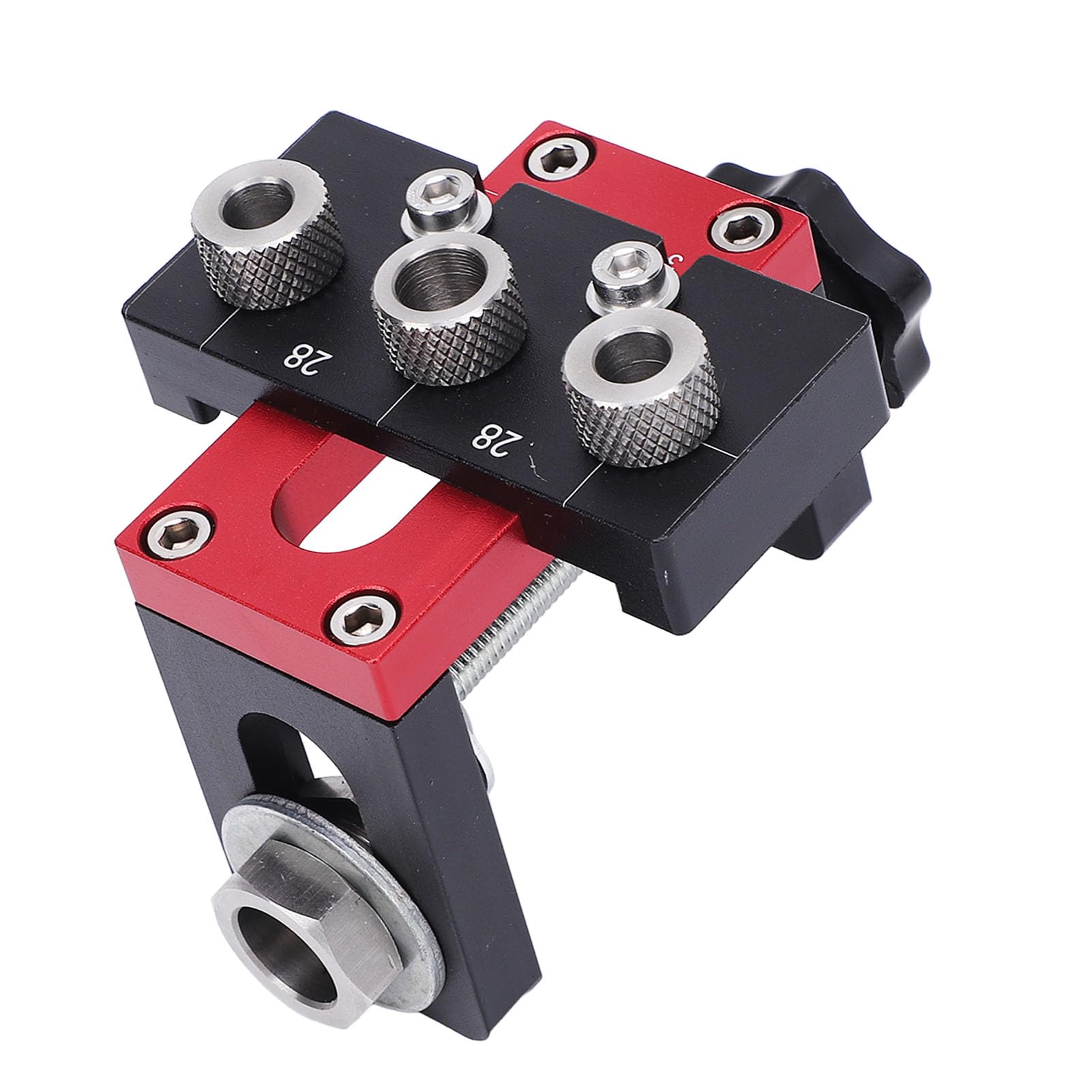 Zestaw do wybijania otworów kieszeniowych 3 w 1 Prowadnica kołków ze stopu aluminium do obróbki drewna z otworami wiertarskimi 8 mm, 10 mm i 15 mm - Dziurkacz obrabiany CNC z