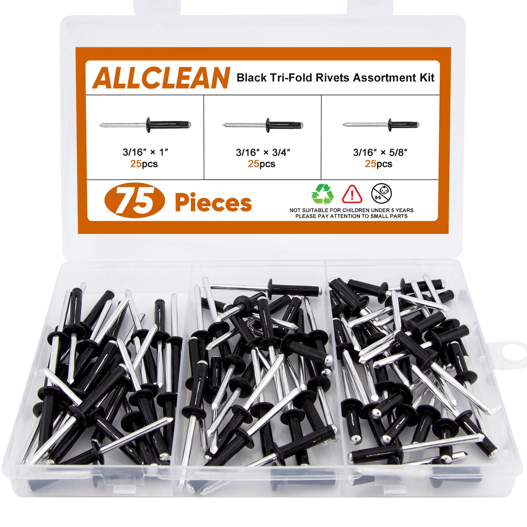 3点まとめ買い あやめ 新品 アマゾンブランド Rivet Classic Amazon.com: ALLCLEAN 3/16