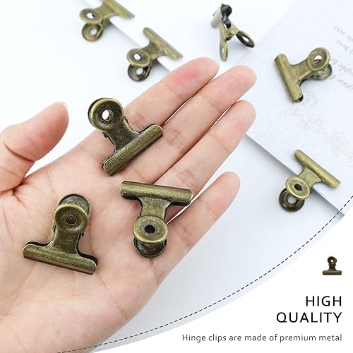 Miniatura 3 de 20 clips metálicos para carpeta de bulldog, abrazaderas de papel con bisagras de 1.2 pulgadas para bolsas de alimentos, fotos, manualidades de arte,