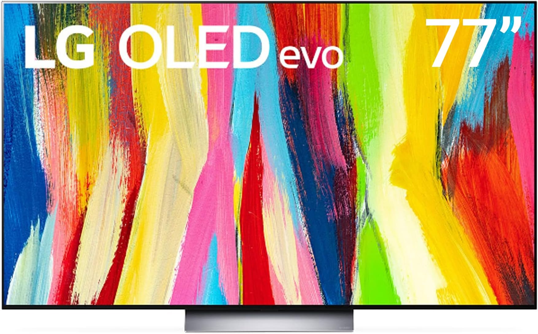 LG OLED TV 77 Inch C2 Series, Cinema Screen Design Smart 4K TV Cinema HDR WebOS AI ThinQ Pixel Dimming 1 Year Warranty, BLACK, OLED77C26LA-AMAG