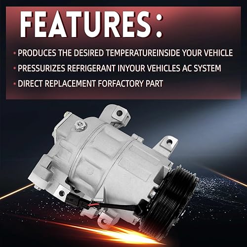 Miniatura 4 de 60-03299NA AC Compresor de CA con embrague compatible con Nissan Altima 2.5S 2.5SR 2013 2014 2015 2016 2017 2018 60-03299NA