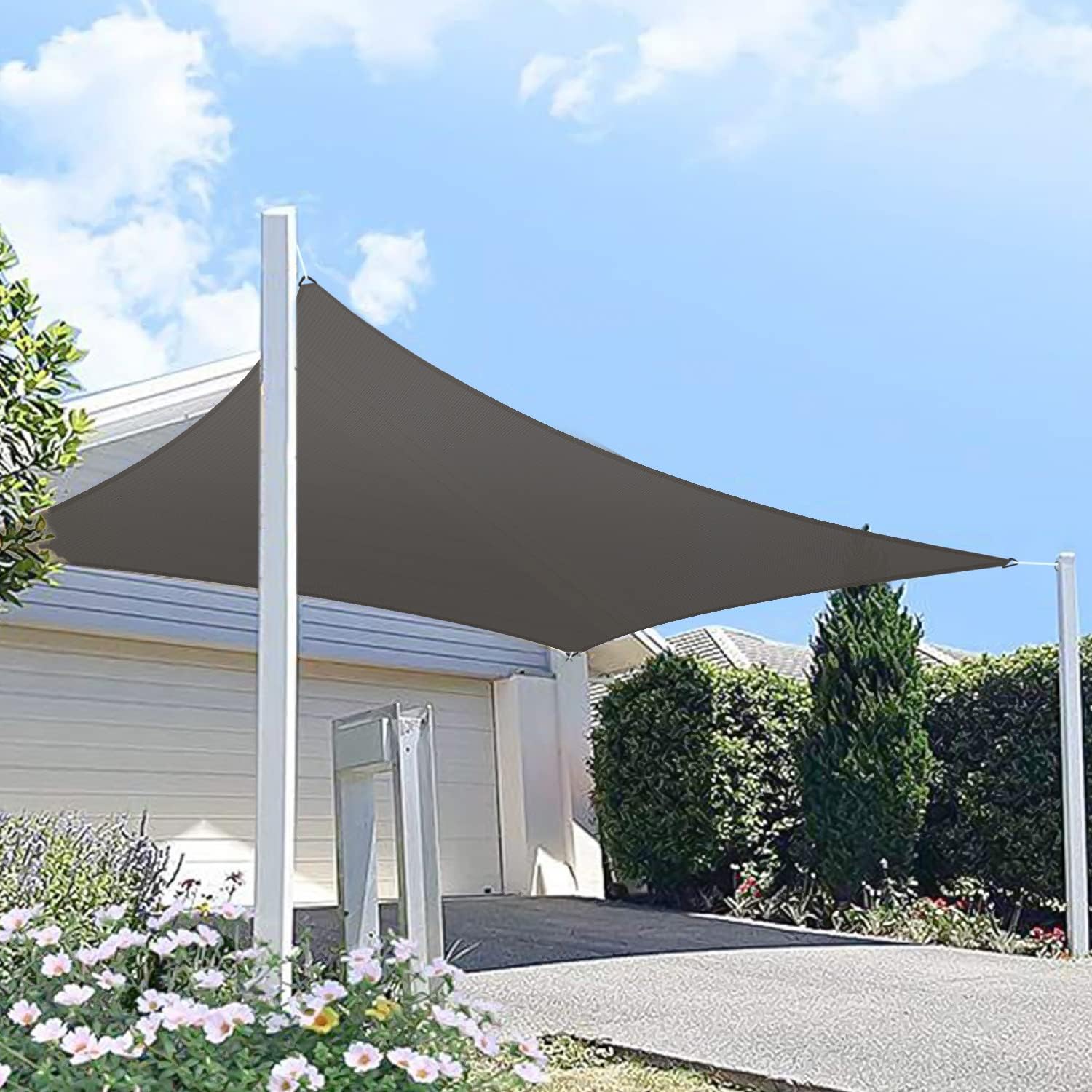HIPPO Rectangle Shade Sail Affordable & Premium 230 GSM Sun Shade UV Block for Canopy Outdoor Patio Car Parking (Desert-Storm, 9.5FTX13FT)