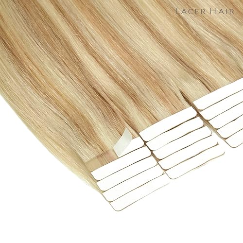 Vista 32 de Lacer Extensiones de cabello humano con cinta adhesiva, 20 pulgadas, color negro natural, 100% virgen, extensiones de cabello humano de doble cara