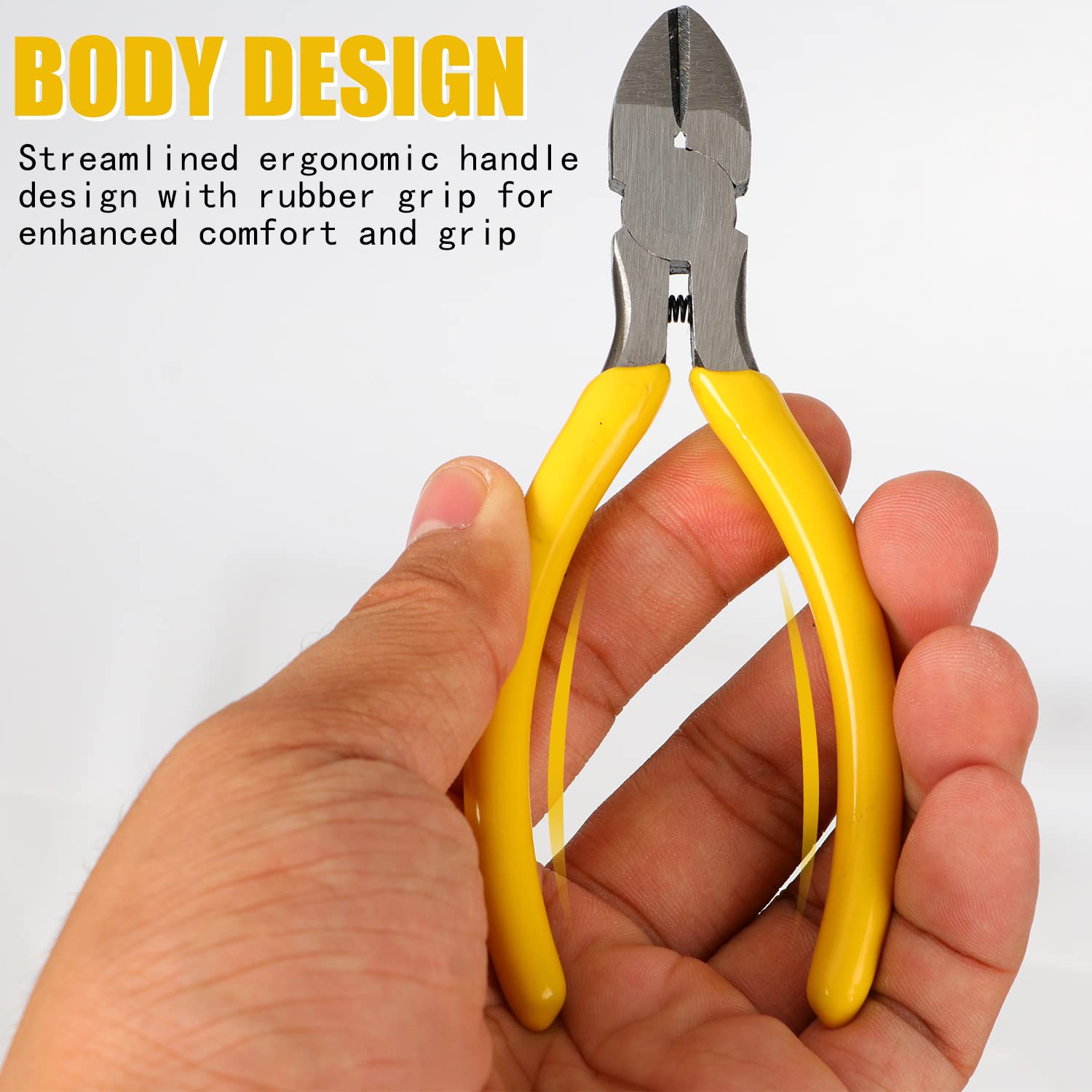 BOENFU Wire Cutter For Artificial Flowers And Crafts, 6 Inch Side Cutters Chicken Wire Cutters Heavy Duty Diagonal Cutting Pliers Faux Flowers Wire Clippers, Orange - View #4