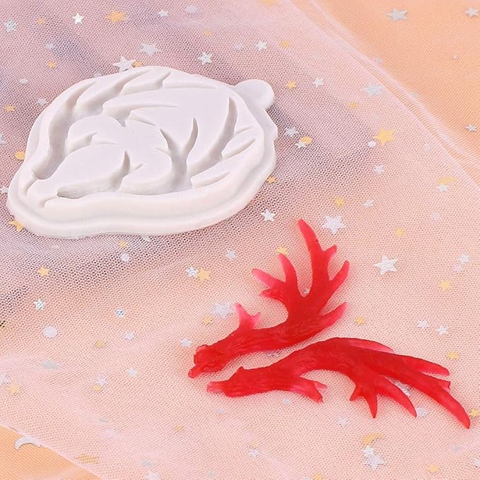 Molde de silicona para cuerno de alce XIANSHI blanco miniatura 2