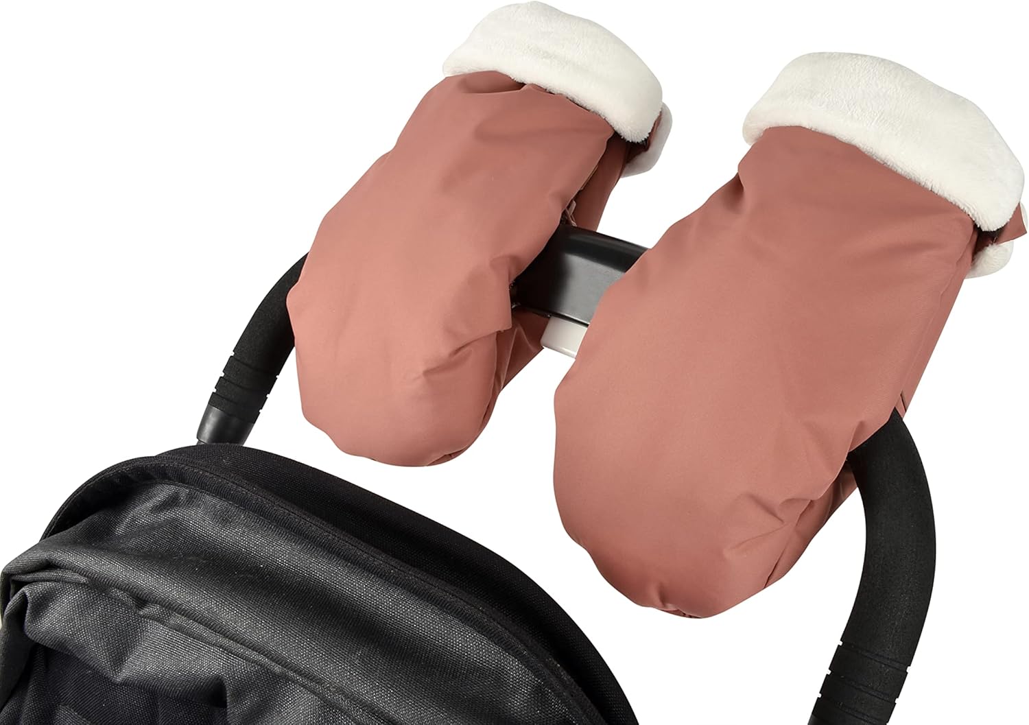 BEABA Waterproof Fleece Lined Universal Stroller Gloves, Hand Warmer Muff, Anti-Freeze Stroller Mittens for Handlebars, Winter Stroller Accessories,