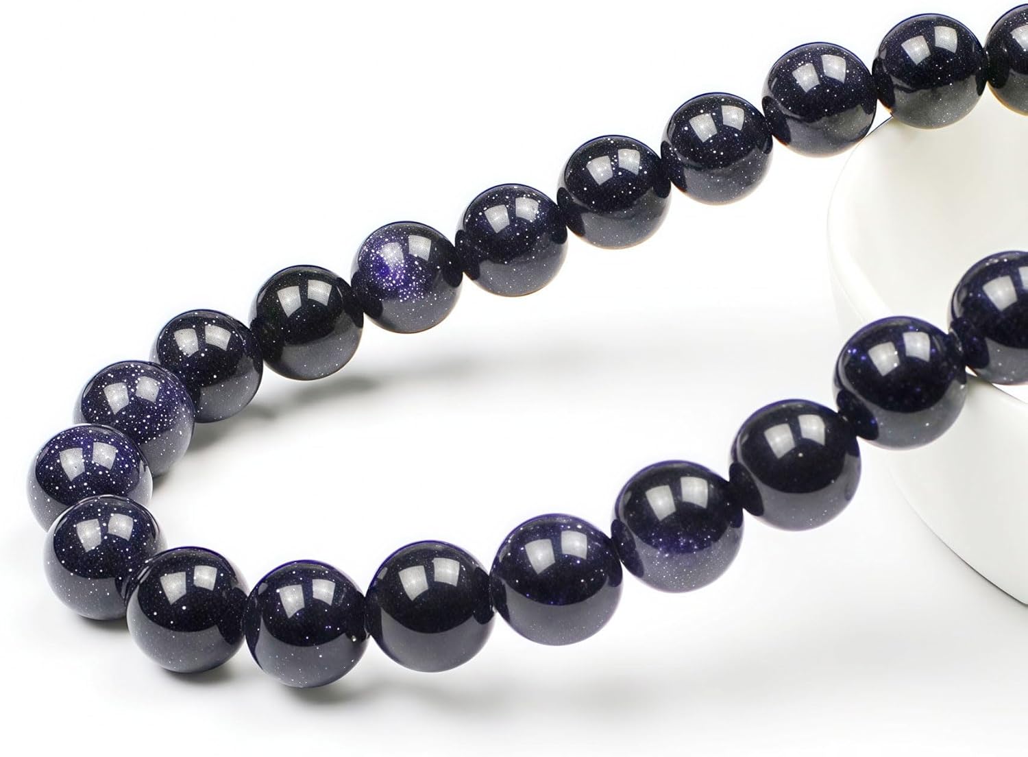 MJDCB Natural Stone Beads Blue Sand Stone Round Loose Beads for Jewelry Making DIY Bracelet Necklace (6mm) - Image 2