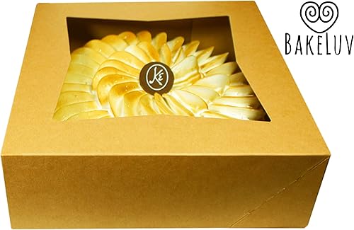 Miniatura 5 de Cajas de panadería con ventana, 9 x 9 x 2.5 pulgadas