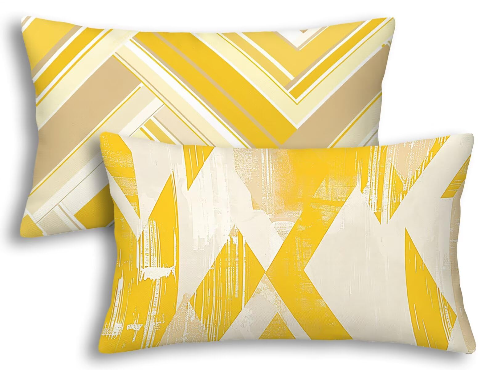 Fundas Cojines Exterior Impermeables 40x80 Amarillo Funda de Almohada Rectangular Jardín Patio
