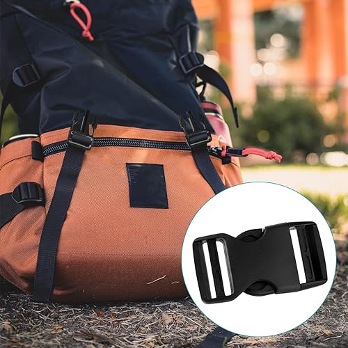 Miniatura 3 de Juego de 10 hebillas de 1 pulgada para correas con 20 clips deslizantes de triple deslizamiento, clip de hebilla de plástico de liberación lateral