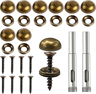 8Pcs Pure Brass Decorative Screw with Caps, Metal Screw Covers Upholstery Tacks Mirror Screw Gold Decorative Screws for Wall Hangings Painting, Wood Handcrafted, Furniture Fixing