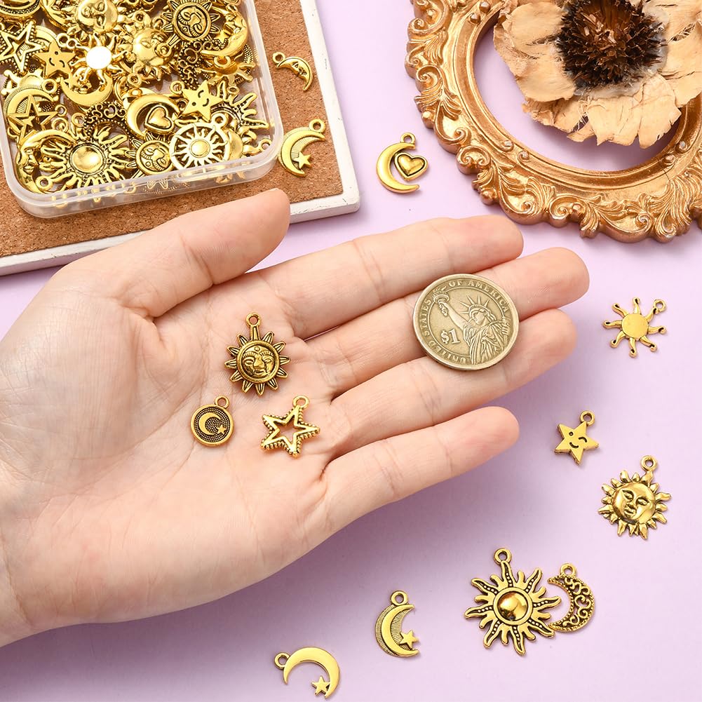 SUNNYCLUE Ciondoli Libellula In Metallo E Cristallo, 16 Pezzi (Oro E Argento) – Per Creazione Gioielli Fai-da-te - 2