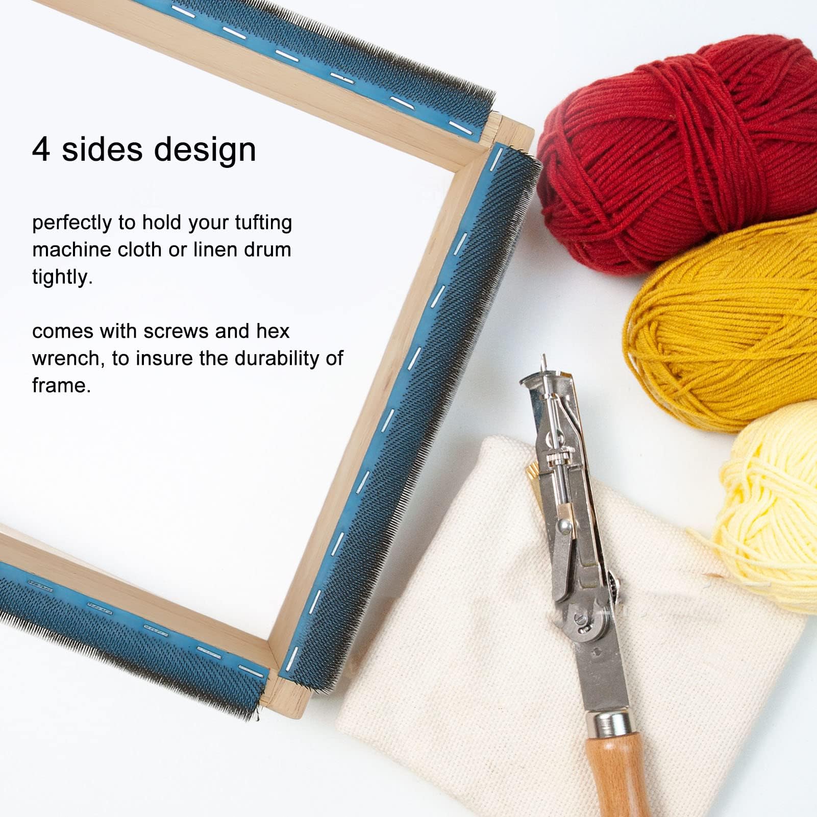 Punch Needle Frame, Rug Hooking Hoop Ergonomic Grip for Embroidery Sewing Craft Supplies for DIY Projects