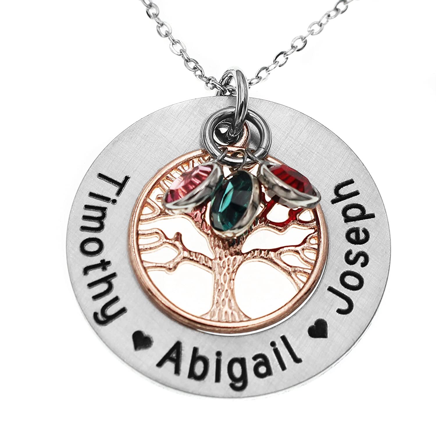 Mothers Day Personalized Family Tree Name Necklace With