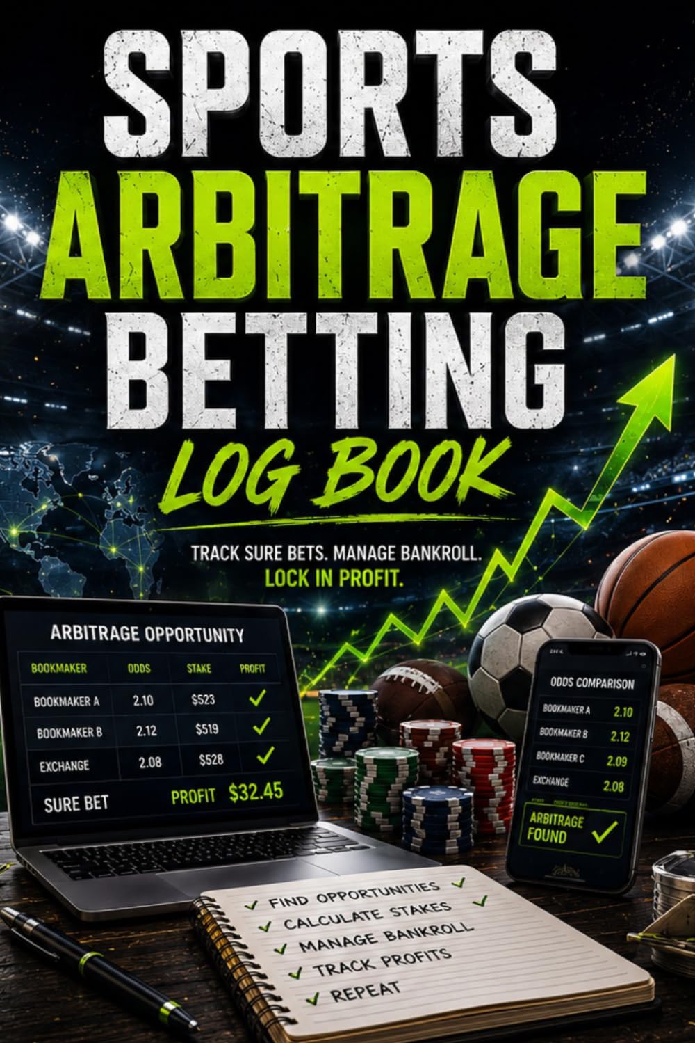 Sports Arbitrage Betting Log Book: Professional Arbitrage Betting Tracker for Sure Bets Bankroll Management Profit Tracking and Sports Betting Analysis