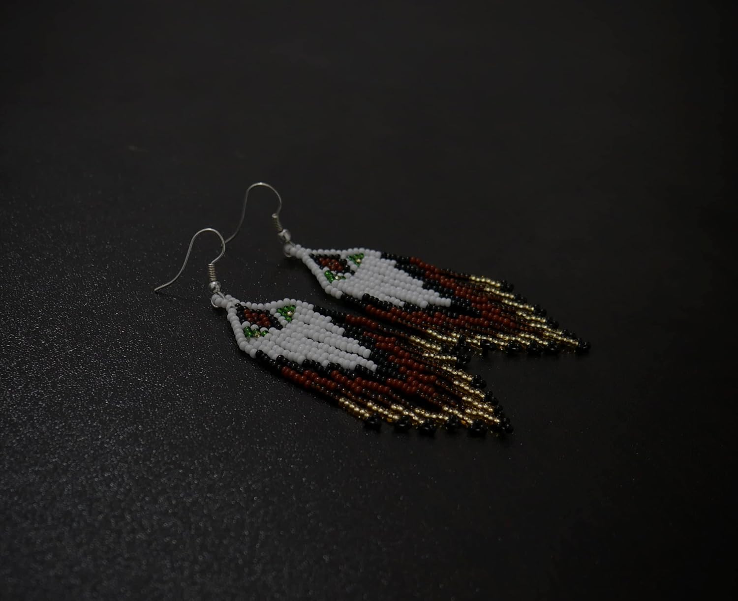 Handmade Native American Style Tribal ethnic Seed Bead Beaded Layered Medallion Necklace 4 - Image 5