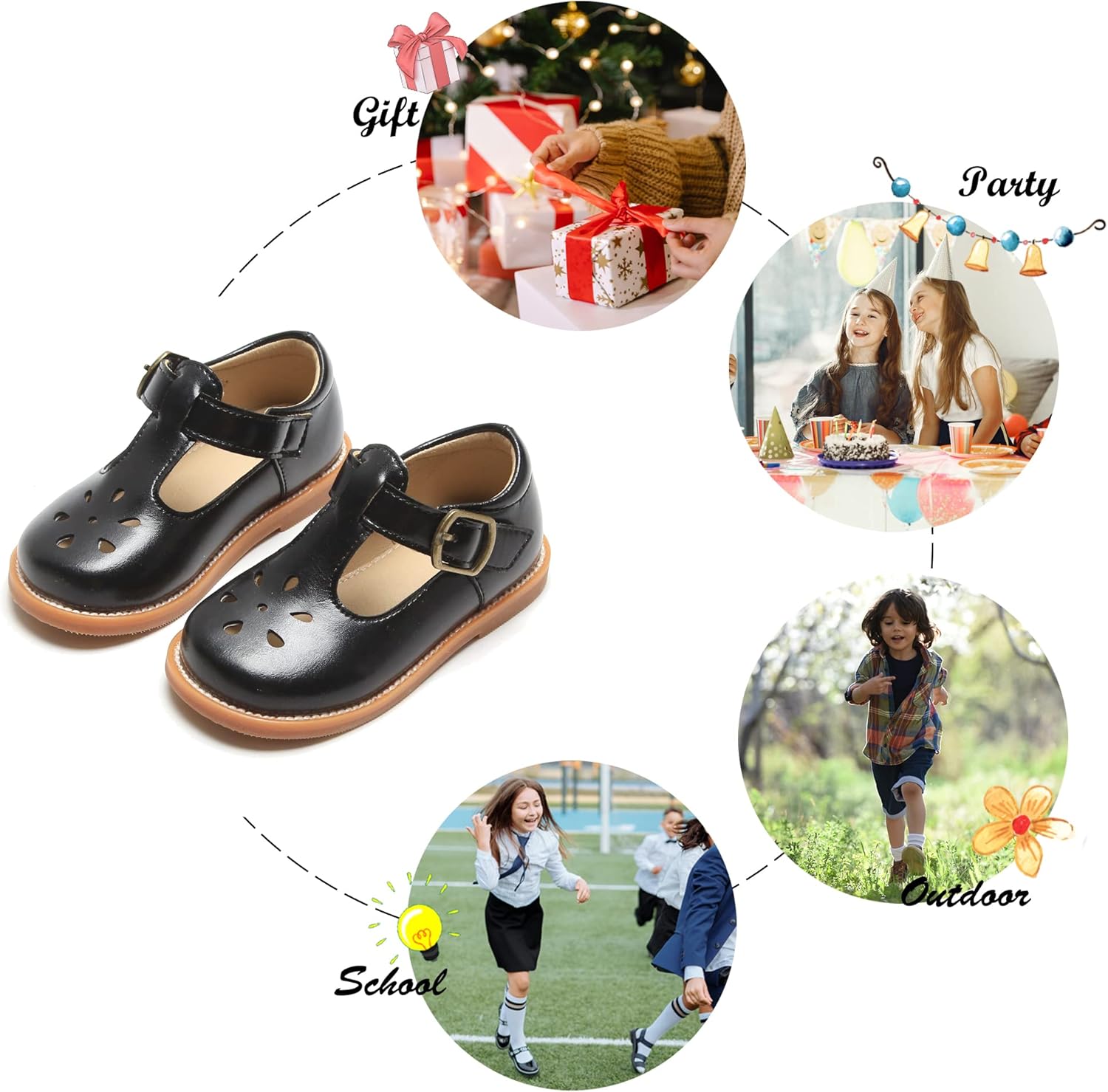 Felix & Flora Toddler Little Girl Mary Jane Dress Shoes - Ballet Flats for Girl Party School Shoes - Image 4