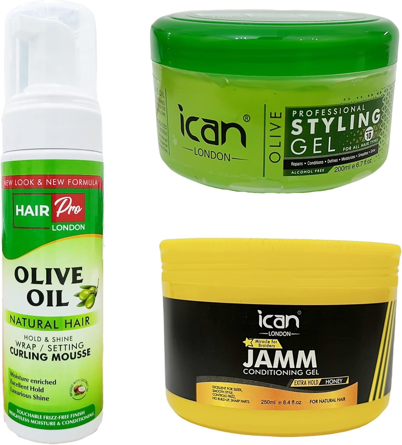 HairPro Olive Oil Hold & Shine Wrap Set Mousse Infused With Coconut Oil