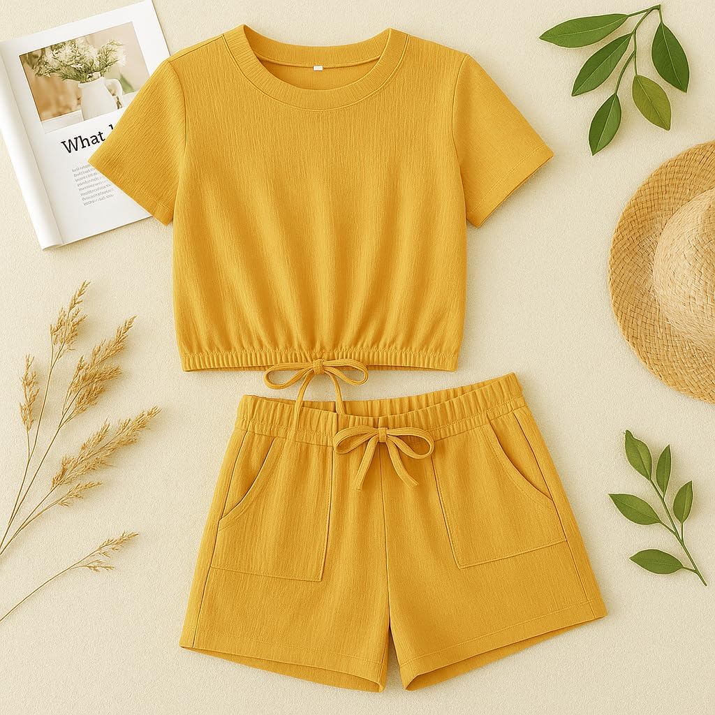 Girls 2 Piece Outfits Girl Summer Clothes Kids Sport T Shirts and Shorts girls' Clothing Sets 5-14 Years - Image 8